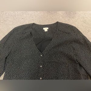 J. Crew Black Dot Dress, Size Medium. VGUC.